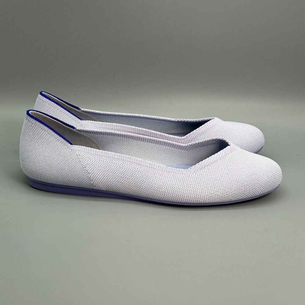 Rothy's The Flat Women's 9.5 Blue Purple Pale Slip Round Toe Comfort Ballet Shoe